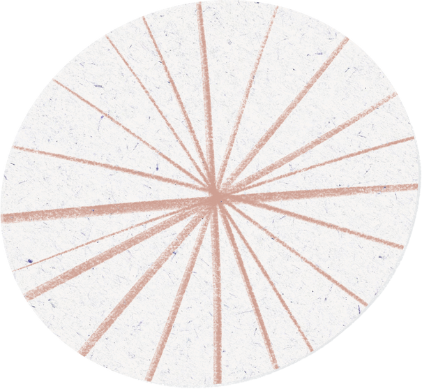 Scribbled Round Cream and Rose Beige Paper Cut-out